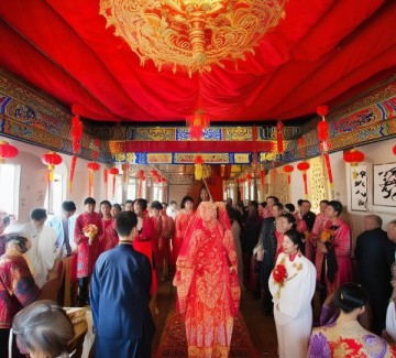 东阿县鱼山镇安平村，传统文化韵味浓重的婚礼习俗盛况